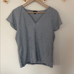 Women's Black and White Gingham Top